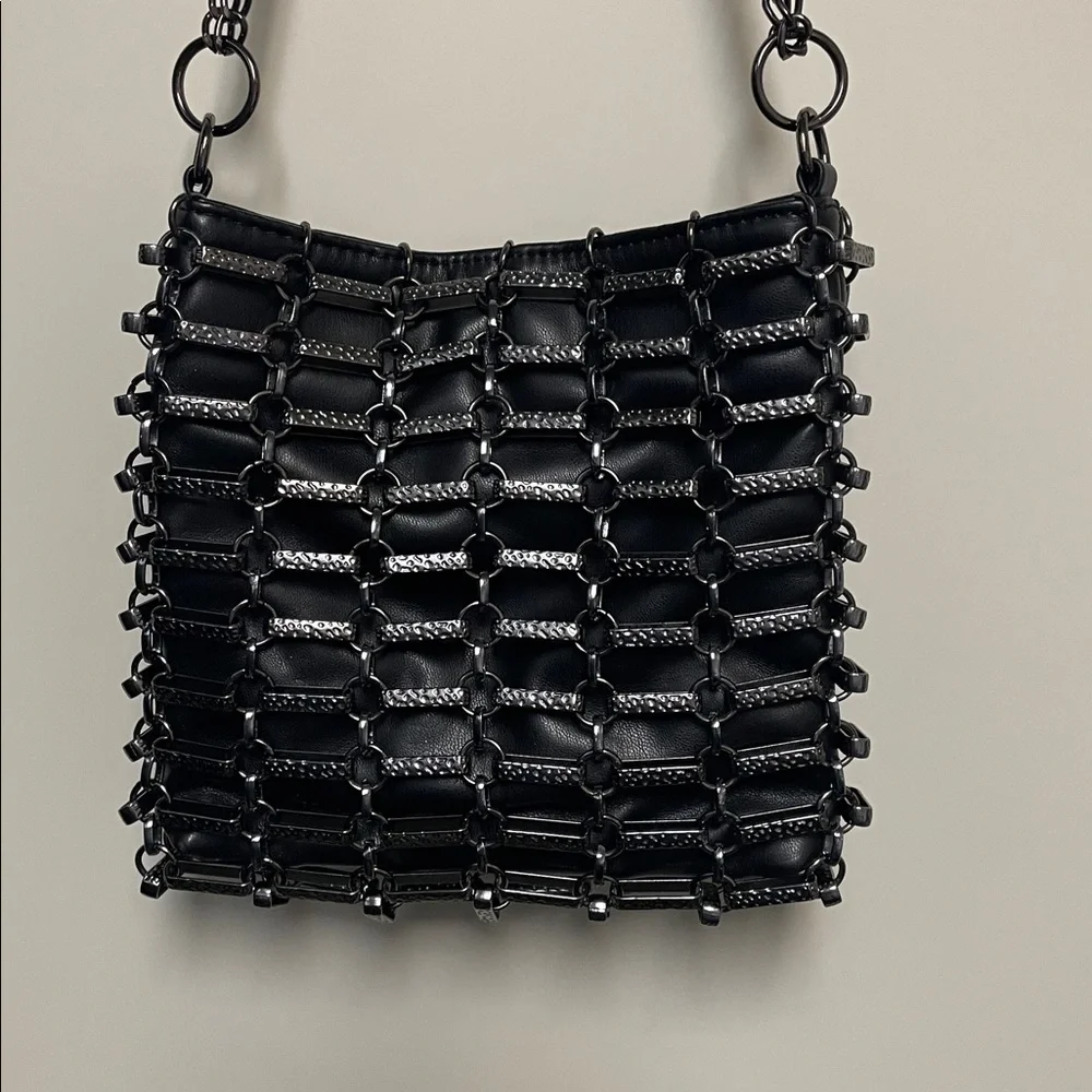 Topshop Gunmetal Chain Shoulder Bag - Picture 2 of 6